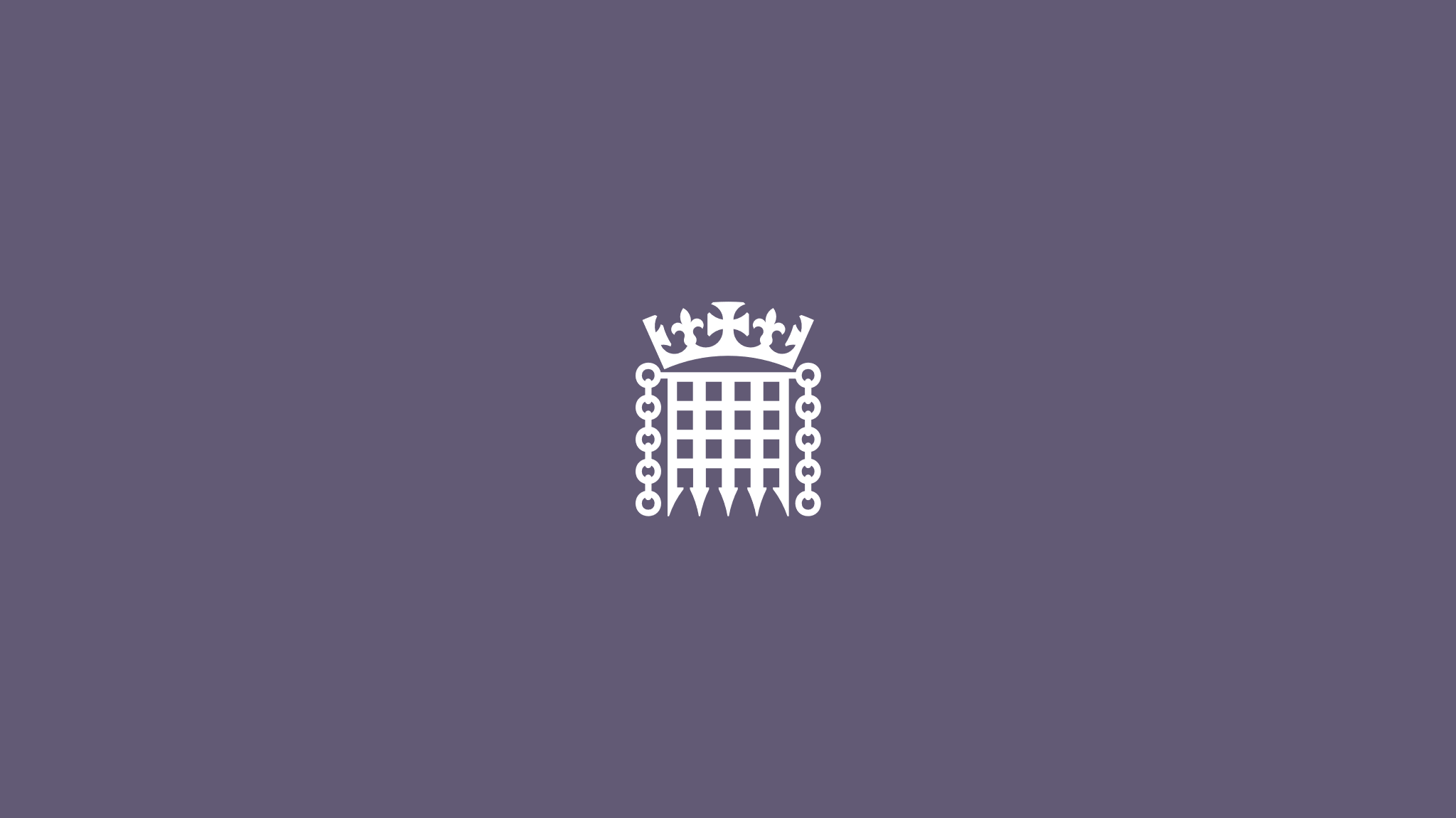 The House of Commons logo in white on a purple background
