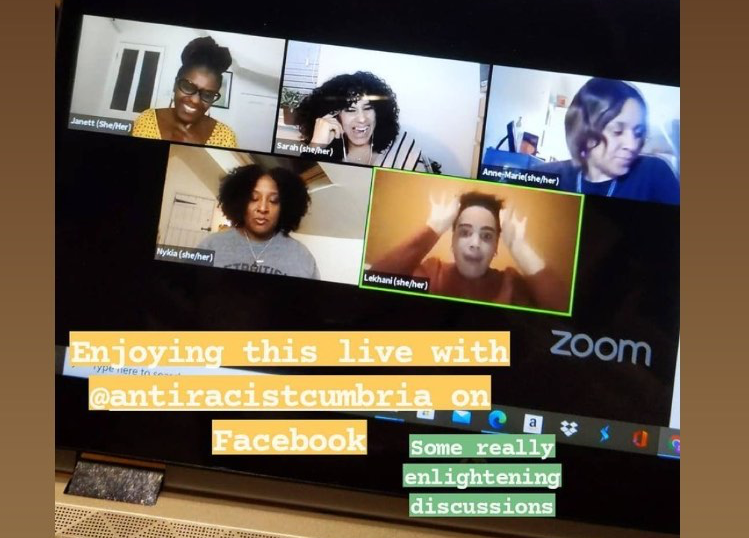 A screenshot of Black women in a Zoom call.